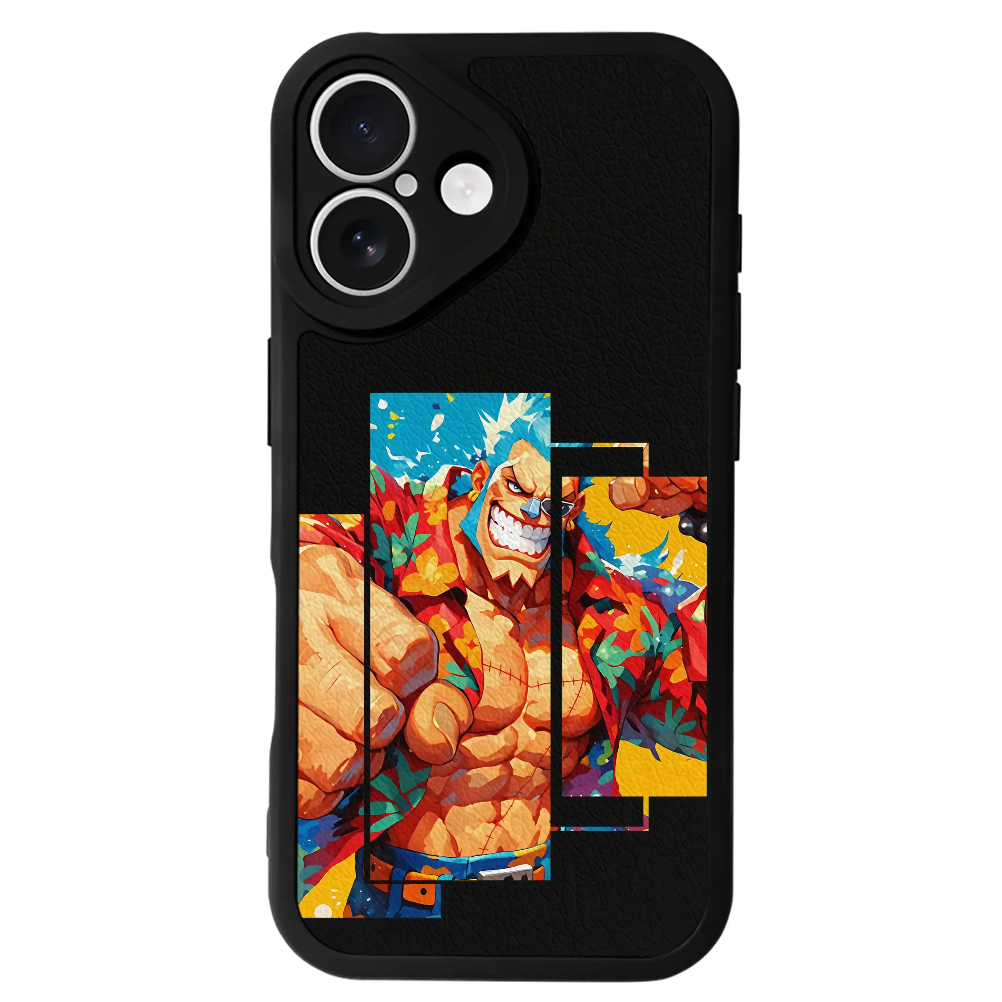 ワンピース グッズ フランキー - IPhone 16シリーズ対応 ・ シリコンスマホケース ・ レザー調 ・ 高精度フィット ・ 耐衝撃 ・ ワイヤレス充電対応 ・ 精密カット